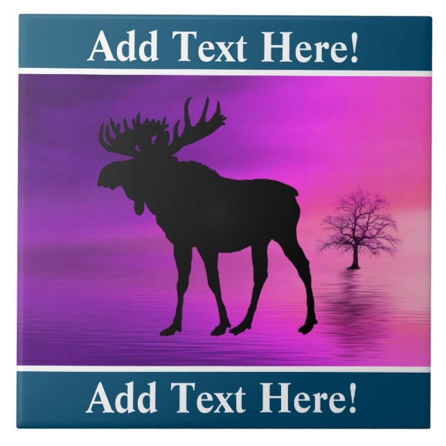 Bull Moose Silhouette Tile (Front)
