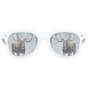 Bull Moose Walking Through Boreal Snow Retro Sunglasses