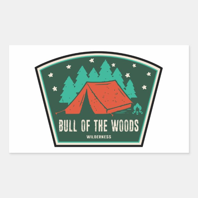 Bull Of The Woods Wilderness Oregon Camping Rectangular Sticker (Front)
