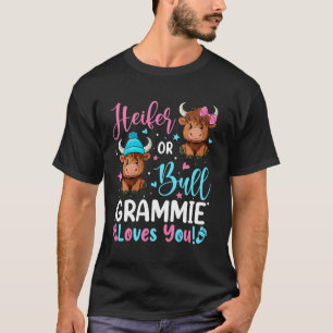Bull or Heifer Grammie Loves You Highland Cow Love T-Shirt