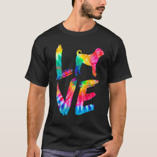 Bull Pei Tie Dye Love Dog Mum Dad T-Shirt