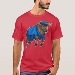 Bull Police Cop Police hat T-Shirt