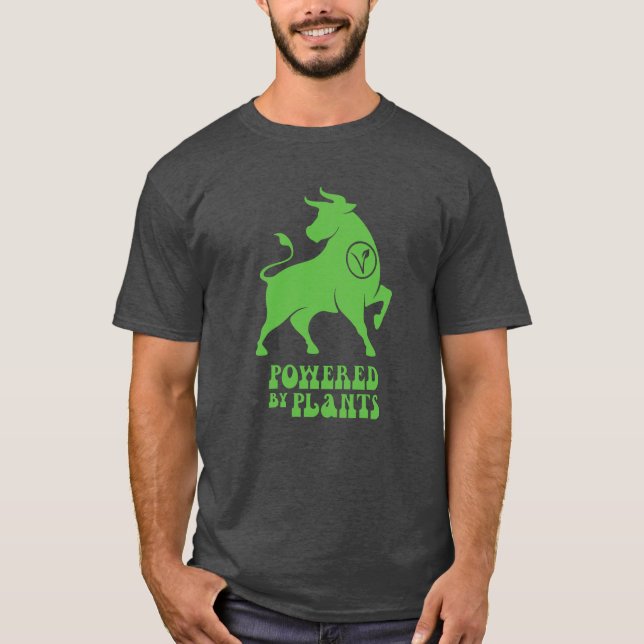 Bull Powered By Plants T-Shirt (Front)