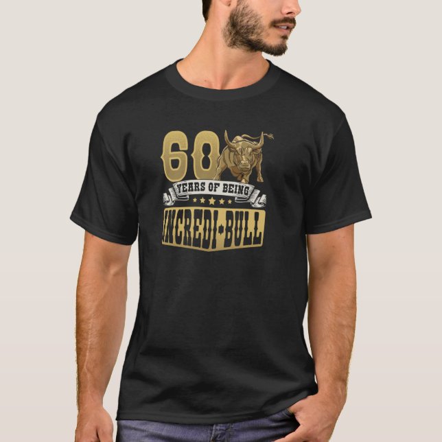 Bull Rider 60 Years Rodeo Birthday T-Shirt (Front)
