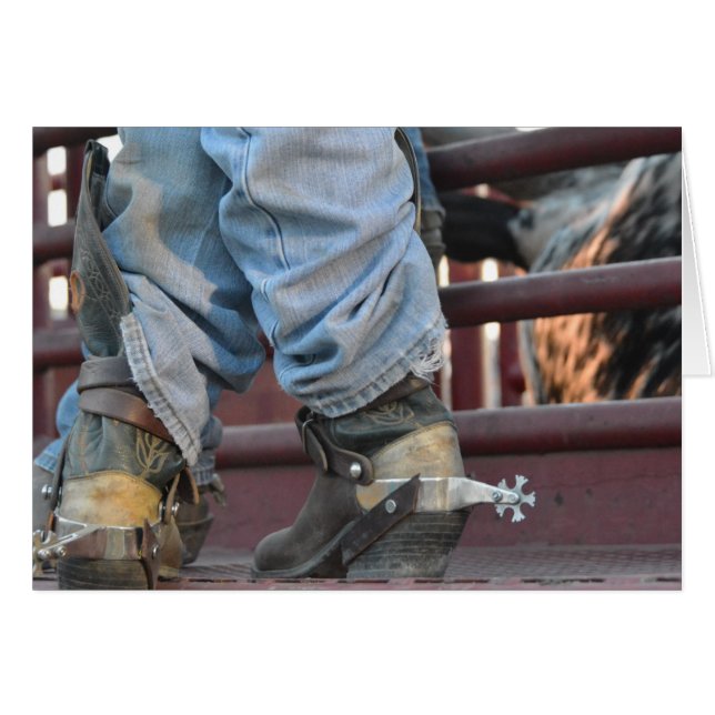 Bull Rider and Bull Western Card (Front Horizontal)