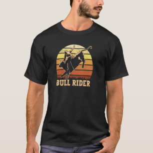 Bull Rider Vintage Sunset Retro Bull Riding Rodeo T-Shirt