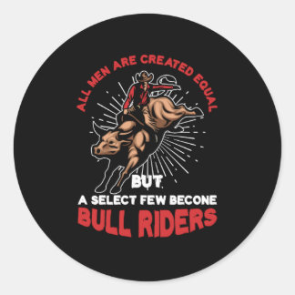 Bull Riders Cowboys Riding Country Rodeo Gift Classic Round Sticker