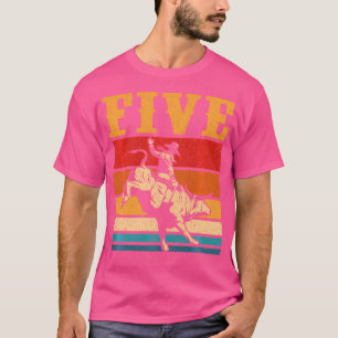 Bull Riding 5Th Birthday Cowboy Boy 5 Year Old Wes T-Shirt