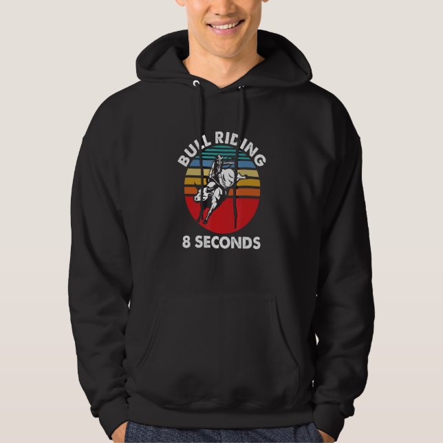 Bull Riding Cowboy Rodeo Country Ranch Western Gif Hoodie (Front)