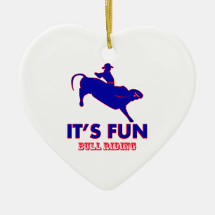bull riding Designs Ceramic Tree Decoration