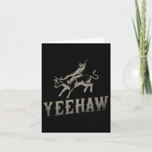 Bull Riding Horseback Riding Western Rodeo Yeehaw Card