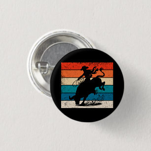 Bull Riding Rodeo Bull Riders Western Ranch Retro 3 Cm Round Badge