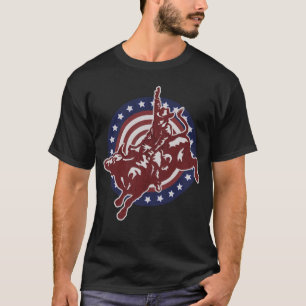 Bull Riding Rodeo Rider Cowboy Vintage American US T-Shirt