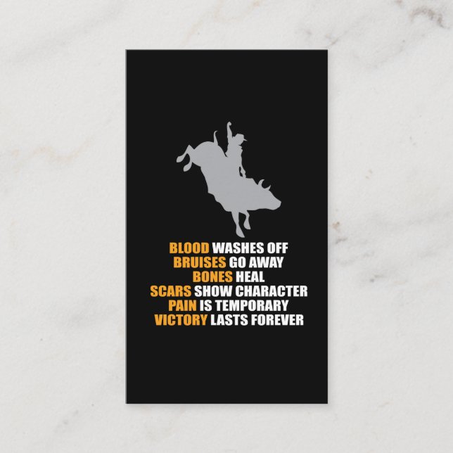 Bull Riding Rodeo Texas Ranch Rider Cowboy Business Card (Front)