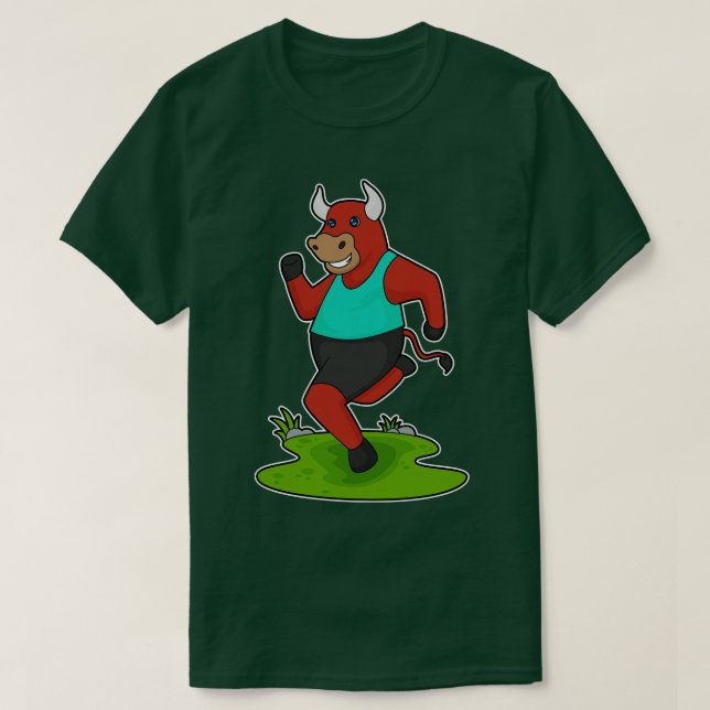 Bull Running Fitness  T-Shirt (Design Front)
