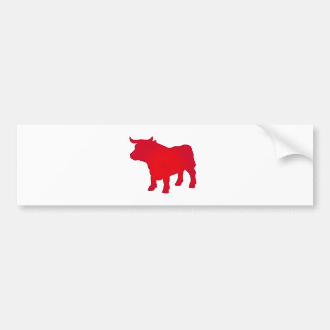 Bull see Red Bumper Sticker (Front)