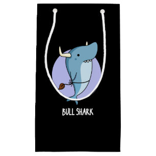 Bull Shark Funny Animal Shark Pun Dark BG Small Gift Bag