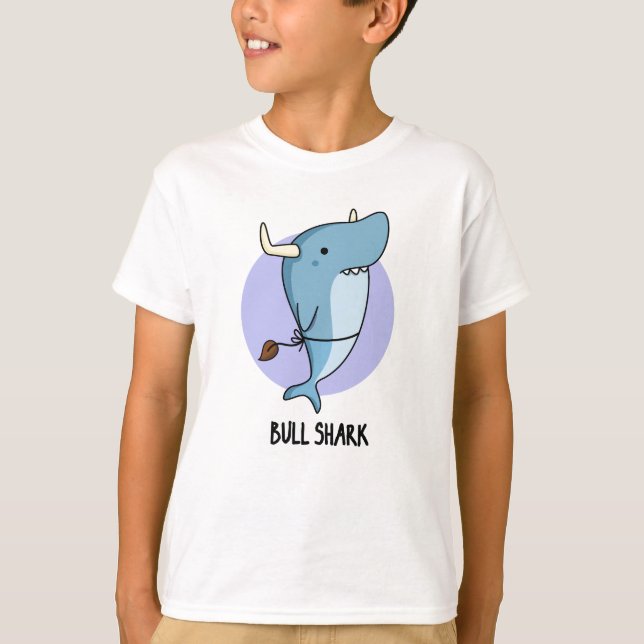 Bull Shark Funny Animal Shark Pun  T-Shirt (Front)