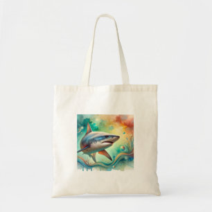 Bull Shark Serenity 290824AREF147 - Watercolor Tote Bag