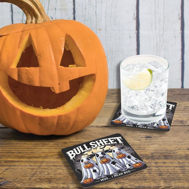 Bull Sheet / Bulls Funny Halloween Square Paper Coaster (Bull Sheet / Bulls Funny Halloween Square Paper Coaster)