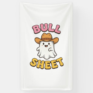 Bull Sheet Cute Ghost Cowboy Vintage Funny T-Shirt Banner