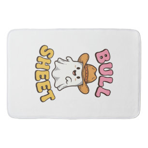 Bull Sheet Cute Ghost Cowboy Vintage Funny T-Shirt Bath Mat