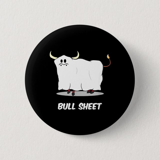 Bull Sheet Ghost Funny Halloween 6 Cm Round Badge (Front)