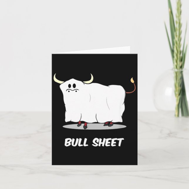 Bull Sheet Ghost Funny Halloween Card (Front)