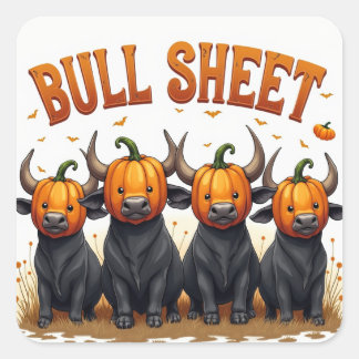 BULL SHEET HALLOWEEN DESIGN SQUARE STICKER
