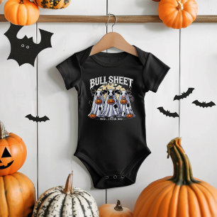 Bull Sheet moo Funny bulls Happy Halloween Baby Bodysuit