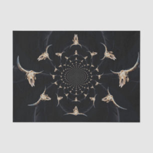 Bull Skull Cowboy Abstract Brown Country Vintage Tissue Paper