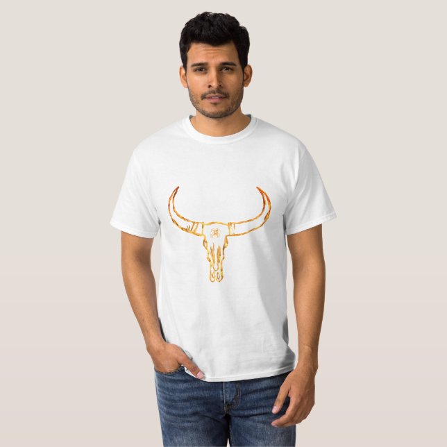 Bull Skull Gold  Value T-Shirt (Front Full)