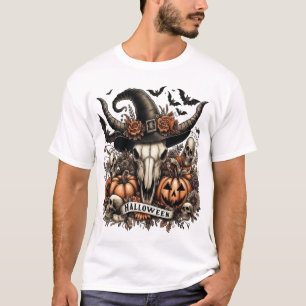 Bull Skull Halloween Cow T-Shirt