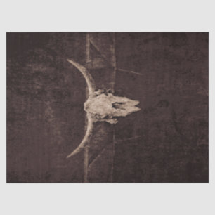 Bull Skull Western Country Brown Beige Old Rustic Tissue Paper