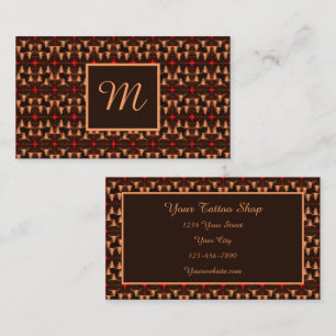 Bull Skull Western Country Brown Red Rustic Business Card