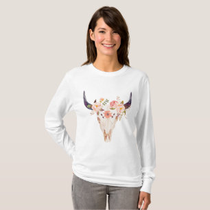 Bull skull with flower crown T-Shirt