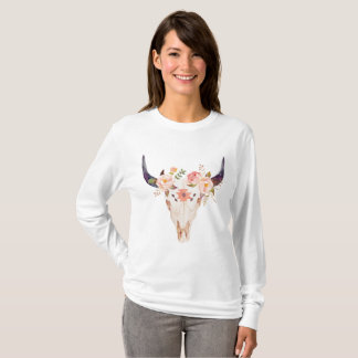 Bull skull with flower crown T-Shirt