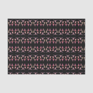 Bull Skulls Western Pink Brown Black Rustic Tissue Paper