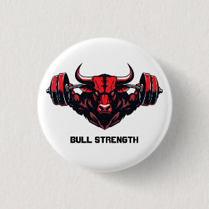 Bull Strength 3 Cm Round Badge