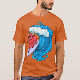 Bull surfer on hydrofoil surfboard T-Shirt