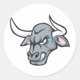 Bull T Shirt   Custom Angry Bull Head T Shirt Classic Round Sticker