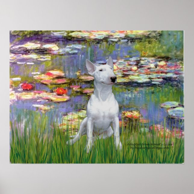 Bull Terrier 1 - Lilies 2 Poster (Front)