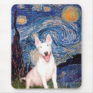 Bull Terrier 4 - Starry Night (Vert) - Customised Mouse Pad