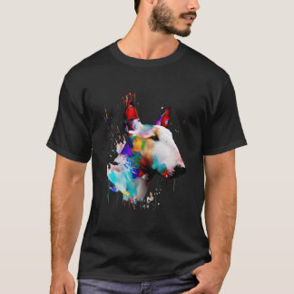 Bull Terrier Abstract Colourful Splashes Of Paint  T-Shirt