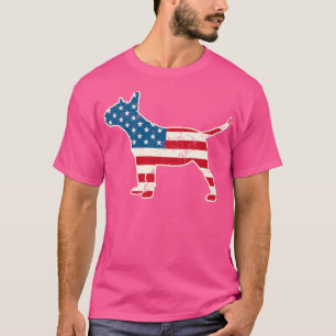 Bull Terrier American Flag 4th of July for Men Wom T-Shirt