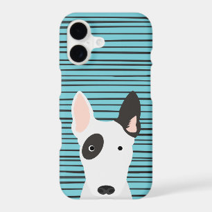 Bull Terrier and Grunge Stripes Pattern