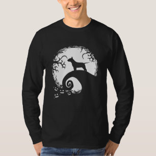 Bull Terrier And Moon Halloween T-Shirt