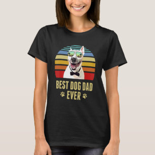 Bull Terrier Best Dog Dad Ever Retro Sunset T-Shirt