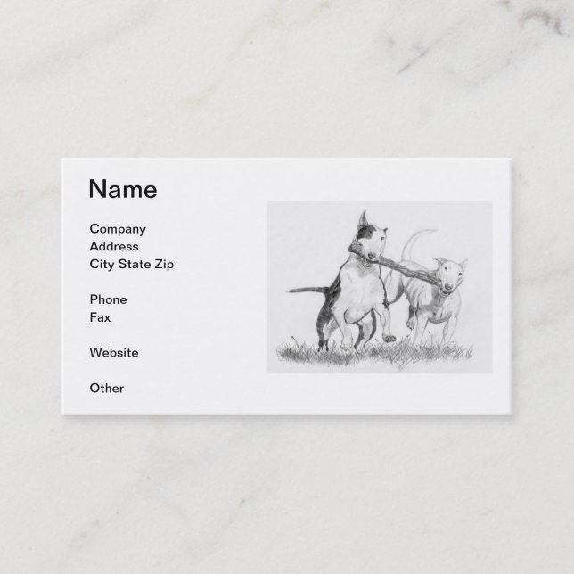 Bull Terrier Business Cards (Front)