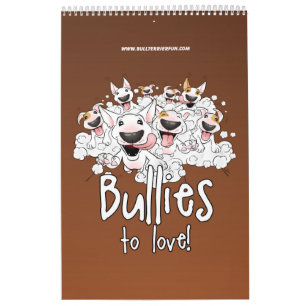 Bull Terrier Cartoon Calendar 2018